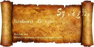 Szebeni Áron névjegykártya